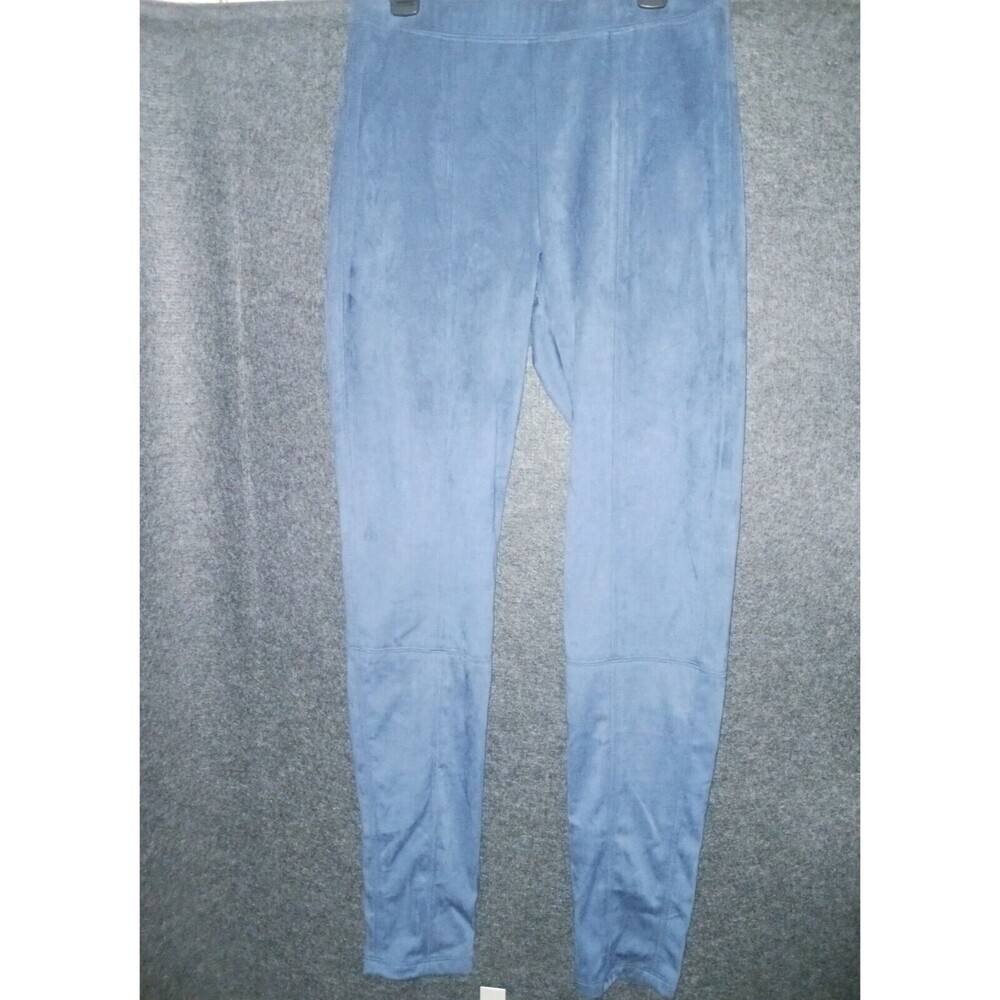 Max Mara Leisure Navy Blue‎ Brera Faux Suede Like Leggings Pants Size Small